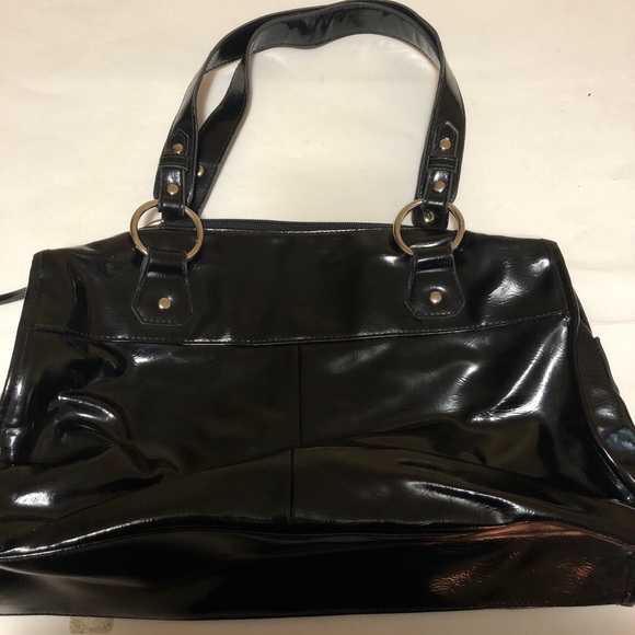 Kenneth Cole Reaction double handle carry on Bag shiny black finish Authentic - Picture 2 of 11